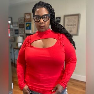 ELOQUII Red long sleeve shirt